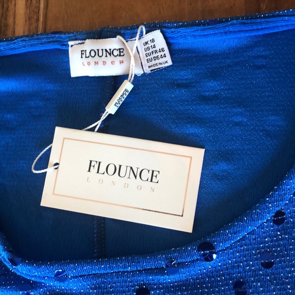 Blue Sequin Dress Size 14 NWT - Picture 2 of 8